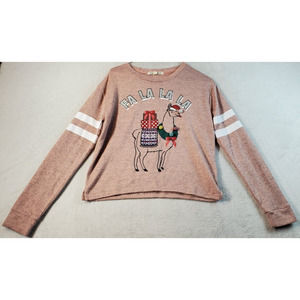 Vintage Refresh Christmas Sweater Womens‎ Small Pink Knit Polyester Long Sleeve